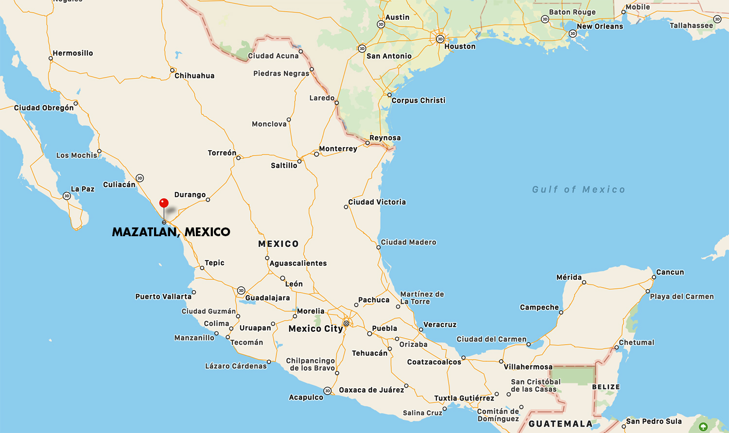 MAZATLAN MEXICO Map 